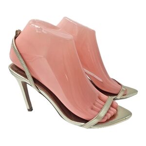 Kurt Geiger Brixton Gold Ankle Strap Stiletto Sandals Womens EU 37 NWD